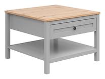 Kavos staliukas Salga, ąžuolo sp./pilka sp., 75 cm x 75 cm x 53.5 cm