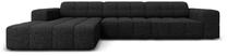 Kampinė sofa Micadoni Home Jennifer Chenille, juoda sp., kairinė, 284 x 166 cm x 70 cm