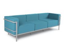 Lauko sofa Calme Jardin Cannes CAL_3S_83_F3_CANNES4, mėlyna sp./pilka sp., 70 cm x 230 cm x 70 cm