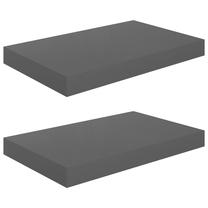 Sieninė lentyna VLX Floating High Gloss, pilka sp., 3.8 cm x 23 cm x 40 cm