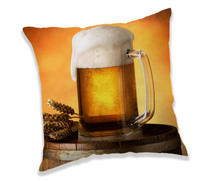 Декоративная подушка Photoprints Sweet home Beer, коричневый цв./белый цв./oранжевый цв., 40 см x 40 см