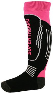 Slidinėjimo kojinės Mico Kids Superthermo Ski, juoda sp./rožinė sp., 36-38