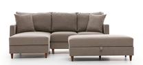 Kampinė sofa - lova Hanah Home Eva 825BLC2786, kreminė sp., kairinė, 195 x 210 cm x 82 cm