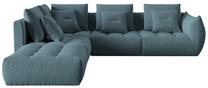 Modulinė sofa Micadoni Bloom Velvet, mėlyna sp., kairinė, 316 x 310 cm x 95 cm
