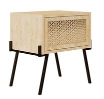 Naktinis staliukas Kalune Design Naive 855DTE3536, ąžuolo sp./juoda sp., 51 cm x 48 cm x 34 cm