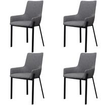 Krēslu komplekts VLX 273748, pelēka krās., 59 cm x 53 cm x 81.5 cm, 4 gab.