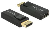 Adapteris Delock Adapter Display port Display port male, HDMI female, melna krās.
