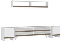 ТВ стол Kalune Design Gamze, белый цв./ореховый цв., 31 см x 120 см x 45 см