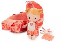 Тряпичная кукла Lilliputiens Baby Lena 83375, 21 см, oранжевый цв.