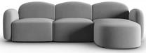 Kampinė sofa Micadoni Home Blair Velvet, šviesiai pilka sp., dešininė, 272 x 155 cm x 80 cm