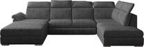 Kampinė sofa Evanell Dora 96, tamsiai pilka sp., kairinė, 216 x 330 cm x 102 cm