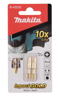 Набор битов для отверток Makita B-42232, PZ3, 30 мм, 1/4"
