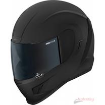 Motociklininko šalmas Icon Airform Dark black matt, L (59-60 cm), juoda sp.
