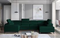 Kampinė sofa Escada Monolith 37, tamsiai žalia sp., dešininė, 200 x 330 cm x 98 cm