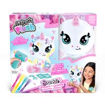 Rotaļlietu krāsošanas komplekts Airbrush Plush Sparkle Unicorn, balta krās./daudzkrāsaina