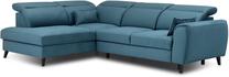 Kampinė sofa Noble Savoi 38, mėlyna sp., kairinė, 201 x 255 cm x 100 cm