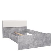 Lova viengulė Forte Canmore, 120 x 200 cm, balta/pilka, su čiužiniu, su grotelėmis