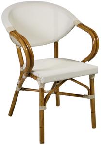Lauko kėdė Garden4you Bambus, balta sp., 57 cm x 55 cm x 82 cm
