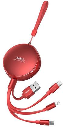 Laidas Remax USB - USB-C/Lightning/Micro-USB, Lightning/Micro USB/USB/USB-C, 100 cm, raudona sp.