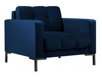 Krėslas Micadoni Home Mamaia Velvet, mėlyna sp./juoda sp., 87 cm x 92 cm x 78 cm