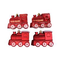 Ziemassvētku eglīšu rotaļlietu komplekts Christmas Touch N3/L704204ABS, balta krās./sarkana krās., plastmasa, 4 gab.