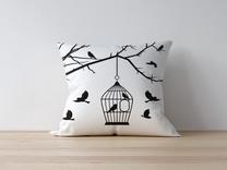Dekoratyvinės pagalvėlės užvalkalas Mioli Decor 1081, balta sp./juoda sp., 43 cm x 43 cm