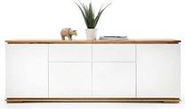 Komoda MCakcent Chiaro 48451AW1, balta sp./rusva sp., 81 cm x 182 cm x 40 cm