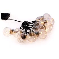 Lauko lempučių girlianda DecoKing Ruffi Crystal Ball, LED, IP44, balta sp.