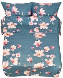 Пододеяльник Rustilė Spring Twigs 3312, синий цв./светло-розовый цв., 220 см x 210 см
