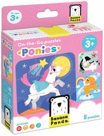 Пазл 5 в 1 Bananapanda On The Go Ponies, 12.5 см x 14 см, 45 шт., многоцветный