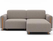 Modulinė sofa Acossta, smėlio sp., kairinė, 154 x 244 cm x 95 cm