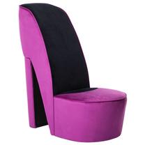 Tugitool VLX High Heel Velvet, must v./violetne v., 82.5 cm x 43 cm x 85.5 cm