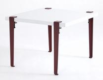 Kavos staliukas Kalune Design Halicheron, balta sp./raudona sp., 60 cm x 60 cm x 45 cm