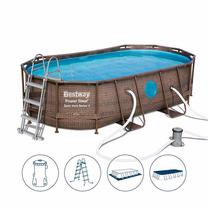 Baseins, karkasa Bestway Power Steel 6942138, brūna krās. 427 cm x 250 cm x 100 cm