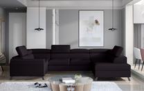 Kampinė sofa Escada Mat Velvet 99, juoda sp., dešininė, 200 x 330 cm x 98 cm