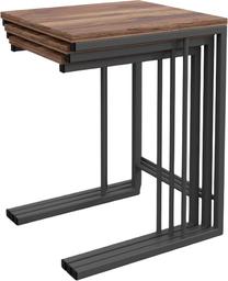 Kavos staliukas Kalune Design GGMBCZNG0001 3 Pcs, ruda sp./juoda sp., 44 cm x 40 cm x 55 cm