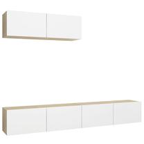 TV galds VLX 3079228, balts krās./bēša krās., 30 cm x 100 cm x 30 cm
