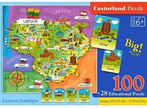 Пазл Castorland Map Of Lithuania PL07-E-159, 33 см x 35 см, 100 шт., многоцветный