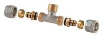 Išardomasis užveržiamas trišakis TDM Brass 1460, 90 °, 18mm x 3/4", žalvaris/nikelis
