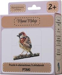 Puzle Mama Maluje Birds 508608, 12 cm x 12 cm, 20 gab., daudzkrāsaina