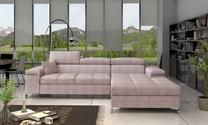 Kampinė sofa Ricardo Omega 91, rožinė sp., dešininė, 205 x 280 cm x 90 cm