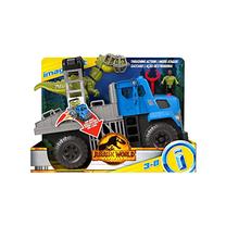 Игрушечный грузовик Mattel Jurassic World Fisher-Price Breakout Dino Hauler GVV50, синий цв./серый цв.