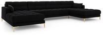 Sofa Micadoni Home Mamaia Velvet Panoramic, juoda sp., 383 x 185 cm x 75 cm