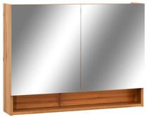 Pakabinama vonios spintelė su veidrodžiu VLX 323606, ąžuolo sp./sidabro sp., 15 cm x 80 cm x 60 cm