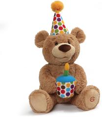 Pliušinis žaislas meška Gund Happy Birthday, ruda sp., 43 cm