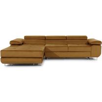 Kampinė sofa Armando Monolith 48, geltona sp., kairinė, 280 x 205 cm x 90 cm