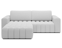 Kampinė sofa - lova Bonett, balta sp., kairinė, 175 x 250 cm x 92 cm