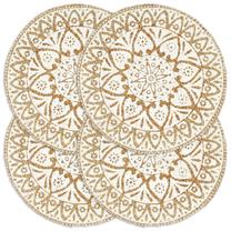 Stalo padėkliukas VLX Jute 133866, 38 cm x 38 cm x 38 cm, 4 vnt., Balta sp.