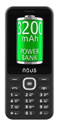 Telefons ar pogām Nous Energy NS2811, 32 MB, melns krās.