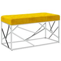 Prieškambario suoliukas VLX Mustard Yellow, geltona sp., 97 cm x 44 cm x 46 cm